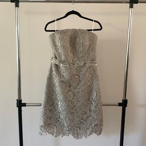 Custom Made Gray Cocktail Dress Lace up Corset Back Size 10 Holidays/NYE!